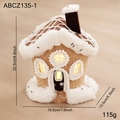 Maison en pain d'épices lumineuse avec toit enneigé et LED chaude pour décor de Noël - Style A (ABCZ135-1)