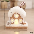 Maison de pain d'épices lumineuse en mousse, 14,5 cm, décorée de cannes de sucre - Style C (ABCZ135-3)