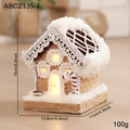 Maison en pain d'épice lumineuse avec toit enneigé et décor de sucre d'orge - Style D (ABCZ135-4)