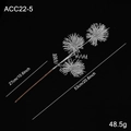 Silver glitter Christmas floral spray with 53cm stem for holiday tree decoration - Silver