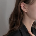 Ear cuff francese in argento sterling 925 a doppio strato con cerchi e perline - Argento
