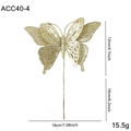 Decorazione a farfalla dorata con glitter per albero di Natale e addobbi floreali - Farfalla Traforata (ACC40-4) / Oro