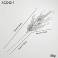 70cm White pearl Christmas floral pick with glitter branches for holiday tree decoration - White