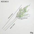 70cm Artificial Christmas berry stem with silver coating and light green glitters - Green