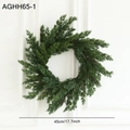 Deep green 17.7-inch cypress Christmas wreath for home door and wall decoration - 45cm Christmas Wreath