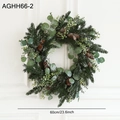 60cm frosted Christmas wreath with pine needles, eucalyptus leaves and natural pine cones - 60CM Christmas Wreath
