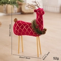 Plüsch Weihnachtsrentier in Magenta mit Goldpailletten und Beinen aus Naturholz - Rote Pailletten Gitter Rentier Ornament (ABCZ146-1)