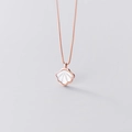 Elegant rose gold shell pendant necklace with white mother-of-pearl for women - Rose Gold