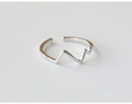 Anillo abierto minimalista de plata de ley S925 con diseño de línea de latido - Abierto Ajustable / Plateado