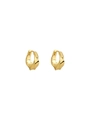 Elegant gold twist hoop earrings with a textured spiral Möbius design and secure closure - Plain Twist Hoop / Gold