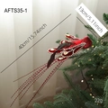 Sparkly red clip-on bird decoration with sequins and feathers for Christmas trees - Red Flying Bird