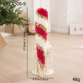 Roter und weißer Plüsch-Weihnachtsschmuck mit goldenen Pailletten in konischer Form - Rot Weiß Spirale Pailletten Eiszapfen Ornament (APYX509-9)
