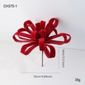 Red velvet Christmas ribbon flower ornament for decoration, 25cm size, luxury style - Red Christmas Flower Ball