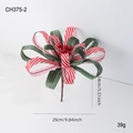 Weihnachtliche Schleifenblume mit roten Beeren und grünen Samtschleifen 25cm x 14cm - Rot-grüne Weihnachtsblume