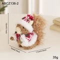Christmas squirrel figurine made of straw with red and green scarf and festive hat - Padded Coat Squirrel