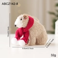 Straw hedgehog doll with red scarf, Christmas table decoration, 13x9.5x5.5cm size - Polar Bear