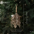 Champagne glitter artificial berry branch hanging ornament for Christmas tree decor - Champagne Gold Glitter Branch Style A (APYX614-1)