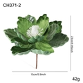 Dark green flocked Christmas magnolia flower with white beads and 23cm height specs - Green