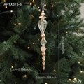 Elegant champagne and clear acrylic crystal bead pendant for Christmas tree decoration - Champagne Beaded Pendant Style C