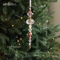 Décoration de sapin de Noël en cristal acrylique rose avec perles et ruban - Pendentif Violet Style A (APYX672-1)
