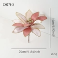 Pink Christmas artificial flower decoration with gold glitter edges and size markers - Champagne Christmas Flower