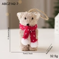Handcrafted straw fox ornament wearing a red polka dot scarf for Christmas decor - Hamster