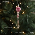 Pendentif de Noël en cristal acrylique rose avec perles facettées pour décoration d'arbre - Pendentif en Perles Violet Style C