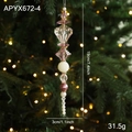 Décoration de Noël en perles acryliques roses pour sapin, design vertical de 19 cm - Pendentif Violet Style C (APYX672-4)
