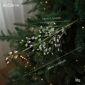 Rama decorativa con cuentas de cristal para árbol de Navidad dorado de 14x34cm - Estilo Gota de Agua
