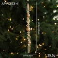 Guirlande de perles en cristal acrylique et champagne de 22,5cm pour sapin de Noël - Pendentif en Perles Champagne Style D