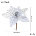 Silberne hohle Glitzer-Poinsettia für Weihnachtsbaumschmuck, Größe 25x15cm - Silber Ausgehöhlt