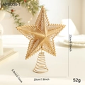 Gold glitzernde Weihnachtsbaumspitze Stern mit Federfuß und Maßen von 23x20cm - Wirbel Hohl Stil (APSD30-1)