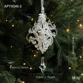 Irisierender Acryl-Kronleuchter Anhänger für den Weihnachtsbaum mit Kristalltropfen - Irisierender Kronleuchter-Stil (APYX546-2)