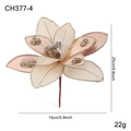 15cm Champagne Gold artificial Christmas flower with glitter petals for tree decoration - Champagne