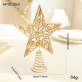 Goldener hohler Weihnachtsstern für Baumspitze mit Glitzerfinish und Spirale - Gitter Verflochtener Webstil (APSD30-3)