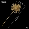 Glittery gold starburst Christmas pick, 45cm long floral stem for holiday decoration - Gold