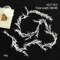 White 180cm artificial Christmas garland with needle leaf texture and frosty finish - White Style B