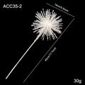 Sparkling white starburst Christmas decorative pick with glitter 45cm floral stem - White