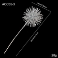 Sparkling silver glitter starburst decorative stem with 45cm length and 14cm diameter star - Silver