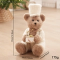 Plush teddy bear Christmas ornament in white suit holding a gold sequined drum, 33cm tall - Sitting Bear