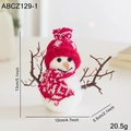 Figurine bonhomme de neige de Noël avec bonnet rouge et écharpe pour décoration - Bonhomme de neige avec écharpe rouge