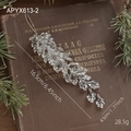 Addobbo natalizio a foglia in acrilico rosa champagne per l'albero, 16,5x4,5cm - Pendaglio a Foglia con Glitter Trasparente