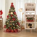 Luxurious 180cm artificial Christmas tree with red, gold and white ornaments set - 180cm Red Gold White Tree Skirt Style (No Gift Box)
