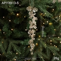 Ciondolo floreale in acrilico rosa champagne per decorazione albero di Natale elegante - Pendaglio a Fiore Trasparente Tipo A