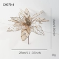 Weihnachtsblume aus Champagnergold mit Glitzerrand und 28 cm Größenmarkierung - Champagner Weihnachtsblume