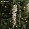 Pendaglio in acrilico rosa champagne con filo dorato per decorazione albero di Natale - Pendaglio a Fiore Trasparente Tipo B