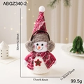 Pupazzo di neve in peluche da 32cm con cartello Welcome e paraorecchie rosso e bianco - Pupazzo di neve medio