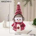 Bonhomme de neige en peluche de Noël avec bonnet tricoté rouge et étoile, 36x20cm - Grand Bonhomme de Neige