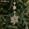 Hängende Acryl Schneeflocke mit Goldglitzer für den Weihnachtsbaum, Größe 22,5 cm - Schneeflocke Hängestil C (APYX610-3)