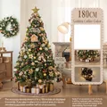 180cm luxury gold and brown artificial Christmas tree with 85 ornaments and LED lights - 180cm Gold Coffee Tree Skirt Style (No Gift Box)